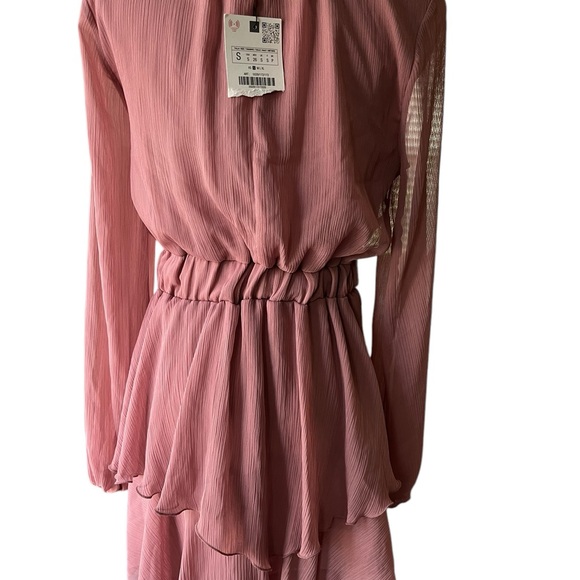 Zara Pink Ruffled Mini Dress – Size Small (NWT)‎ - Picture 8 of 11